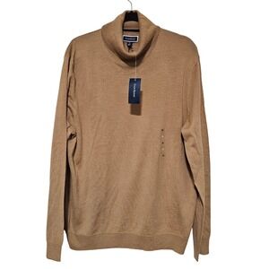 Club Room Mens Merino Wool Blend Turtleneck Sweater Camel Tan XL Capsule NWT